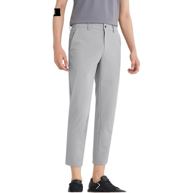 利郎 弹力夏季易打理纯色九分裤休闲裤 男款