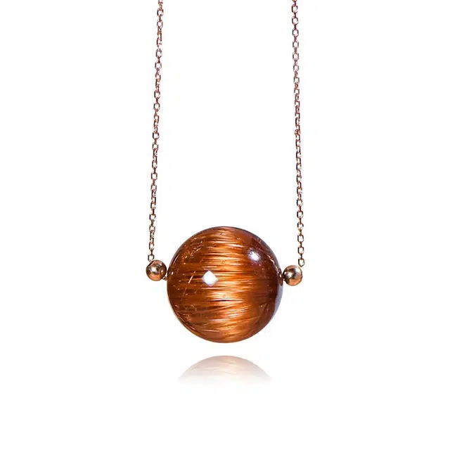 【招财进宝】 谧月珠宝 旺事业暴富转运珠 成功上岸财富自由 自信轻奢 尊贵天然 金发晶 水晶项链 男女同款情侣款