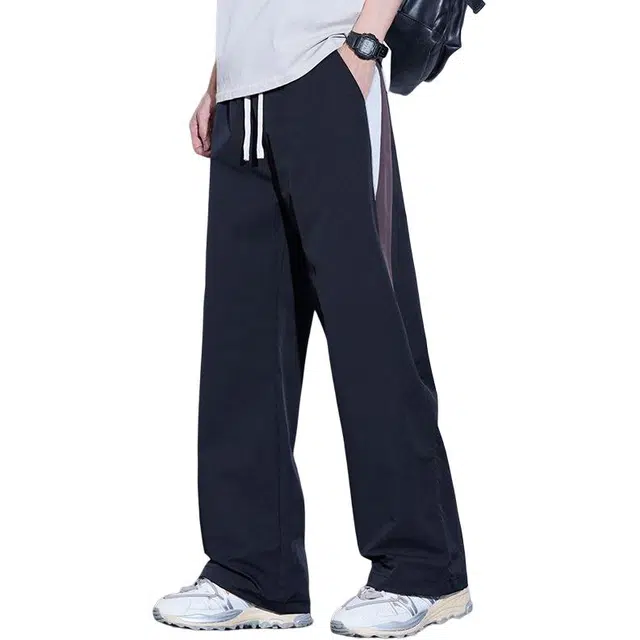 潮人榜 日系宽松日常通勤百搭潮牌拼接户外运动直筒裤舒适休闲裤 男女同款