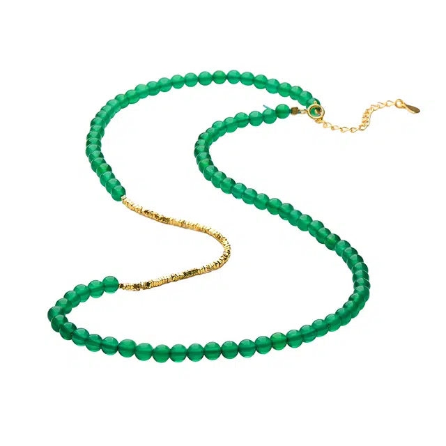 琳琯瑛 金绿良缘 新中式国风气质锁骨链 小众高级感饰品 玉髓 玉石项链 女款