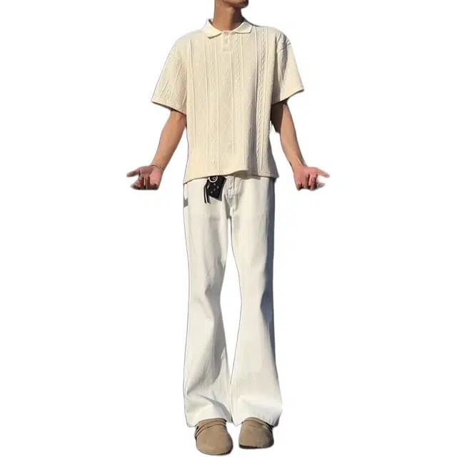 黑马漫画 柳叶弯刀美式高街直筒裤微喇牛仔裤 男女同款