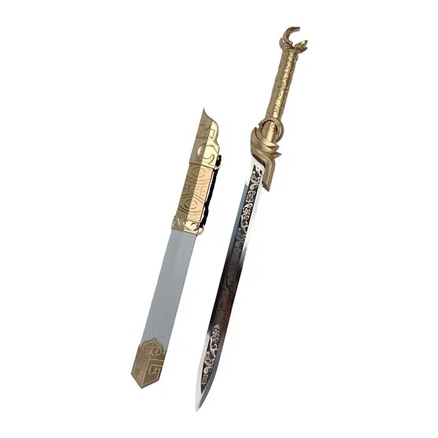 天字号 破月剑 龙泉小刀剑不锈钢刃合金手柄装饰微型兵器未开刃 成品模型