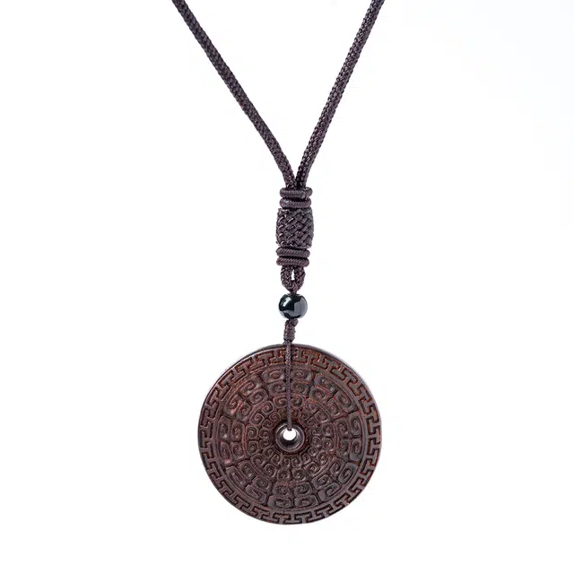 三檀小舍 平安扣回纹祥云转运珠串珠新中式国潮风复古文艺转运平安喜乐多财多福文玩盘玩佛珠念珠#好运 紫檀属 项链 男女同款情侣款