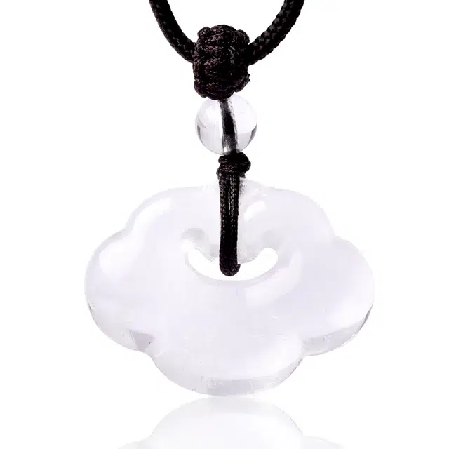 【顺心如意】 灵菲 小众如安锁 新中式小众设计高级感招财转运磁场能量 简约轻奢国风#好运 白水晶 项链 女款