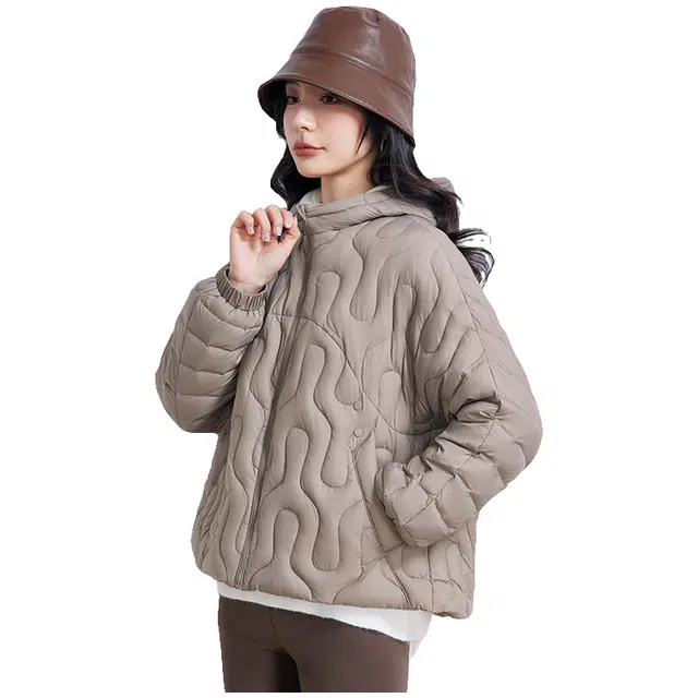 鸭鸭 轻薄连帽休闲通勤时尚百搭韩版短款羽绒服 女款