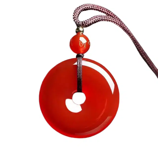 静汝玉 #好运中式平安扣 玛瑙 项链 男女同款情侣款