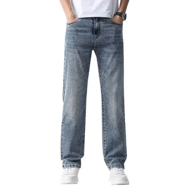 宝米卡 莱赛尔直筒休闲百搭薄款弹力时尚潮流牛仔裤 男女同款