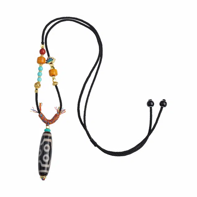 布达拉宫 七眼天珠铜配件吊坠毛衣链秋冬转运珠 玛瑙 项链 男女同款情侣款