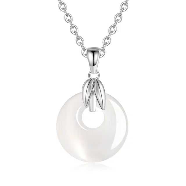 帝苏行 叶语公主扣新中式国潮 吉祥如意平安顺遂 好运 简约小众设计 玉髓 玉石项链 女款