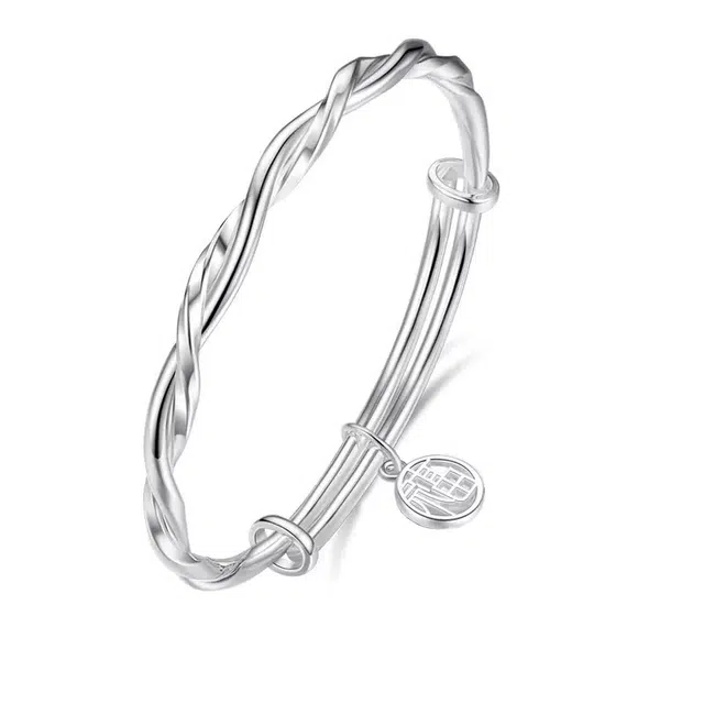 前方大荒野 福牌莫比乌斯福气满满平安喜乐新中式简约时尚小众设计轻奢高级感休闲百搭精致气质 合金 手镯 女款