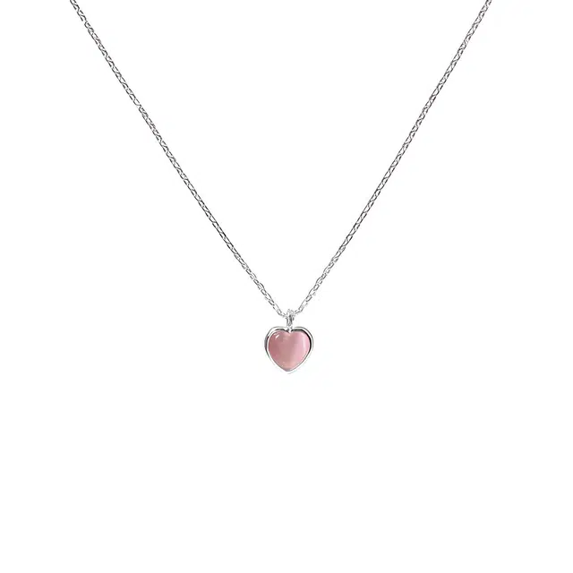 指尖瑰宝 粉色爱心吊坠 夏季新款甜美 设计感粉猫眼 冰糖爱心 项链 女款 礼盒