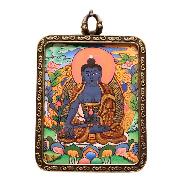 玉临门 新中式优雅大气高级唐卡 合金 项链 男女同款情侣款 礼盒