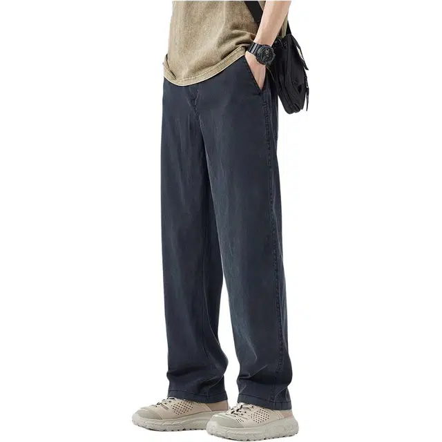 吉肯蒂 宽松直筒舒适凉感休闲裤 男款