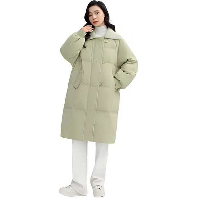 鸭鸭 时尚纯色休闲翻领百搭保暖长袖羽绒服 女款