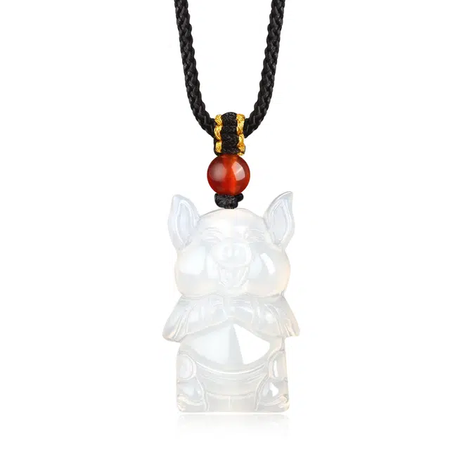【清新脱俗】 帝苏行 猪事顺利 新中式国潮 吉祥如意平安顺遂 简约小众设计 玉髓 项链 女款