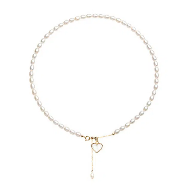银千惠 怦然心动颈链 新中式转运珠平安锁骨链 轻奢高级感小香风套链 小众爱心牌流苏送礼女友闺蜜生日礼品首饰 珍珠 项链 女 礼物礼盒
