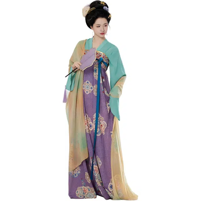 织造司 盛风华拼接齐胸雪纺披帛汉服 女款