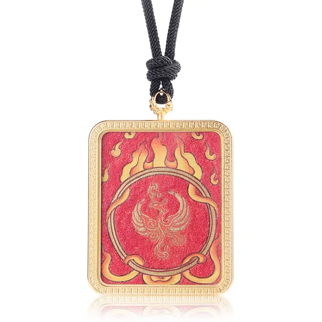 喃呢 招财藏式九紫离火热贡手绘唐卡 新中式都市文玩 国风国潮旺福平安吉祥好运 合金 项链 男女同款情侣款