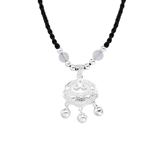 阡陌 转运平安锁 新中式国潮复古平安锁首饰 简约时尚 精致百搭小众高级设计感 男友礼盒 合金 项链 男女同款情侣款