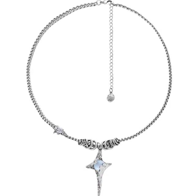 芊淑歆 星芒白月光元素时尚小众十字架设计甜酷轻奢气质精致装饰配饰锁骨链 合金 项链 男款