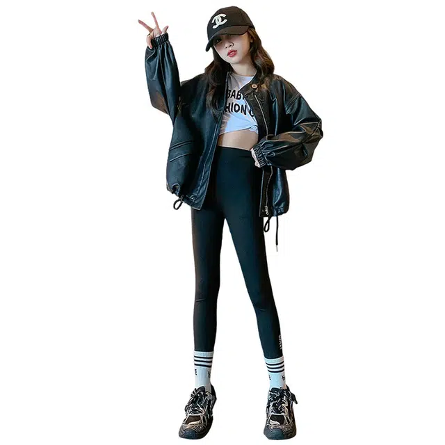 俞兆林夹克 时尚舒适亲肤 黑色 儿童款