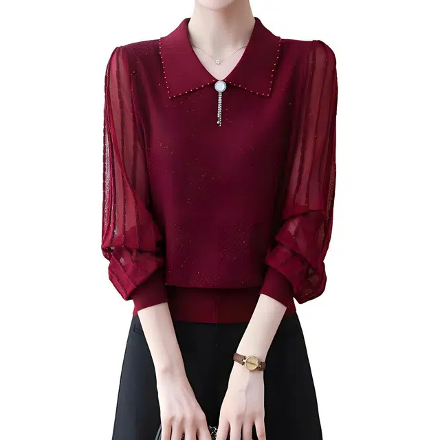 曲韩 休闲舒适时尚百搭长袖针织衫 女款