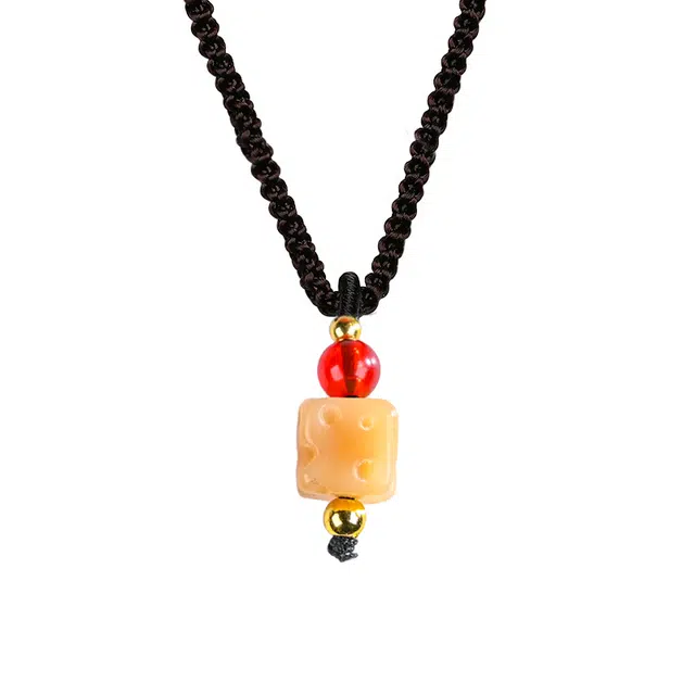 素于 小众设计国潮轻奢高级简约文玩奶酪款通勤时尚百搭锁骨链个性 礼盒#幸运配饰 白玉菩提 项链 男女同款情侣款