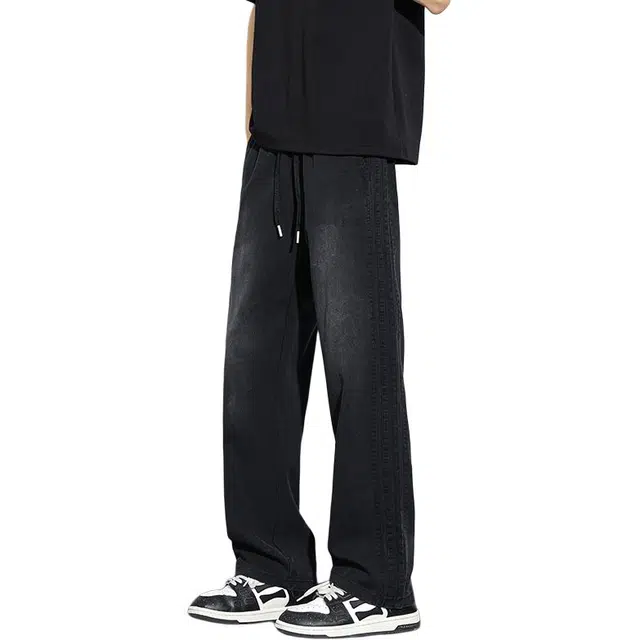 瑞梵帝斯 美式高街风潮牌复古宽松舒适中腰设计亲肤透气日常通勤运动百搭潮流裤子时尚直筒休闲裤 男款