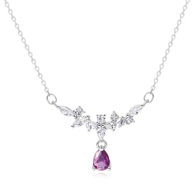 【麦穗女神|S925银】 老凤祥 穗穗平安 新中式国潮原创轻奢设计 九紫离火转运清冷显白 小众高级感锁骨链#好运天然 紫水晶 项链 女款