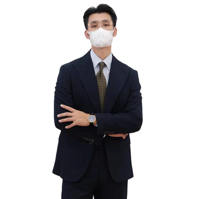 沐诚阳译  何青菜秋冬上新经典绅士戗驳领领合身款西服商务上衣西装 男款