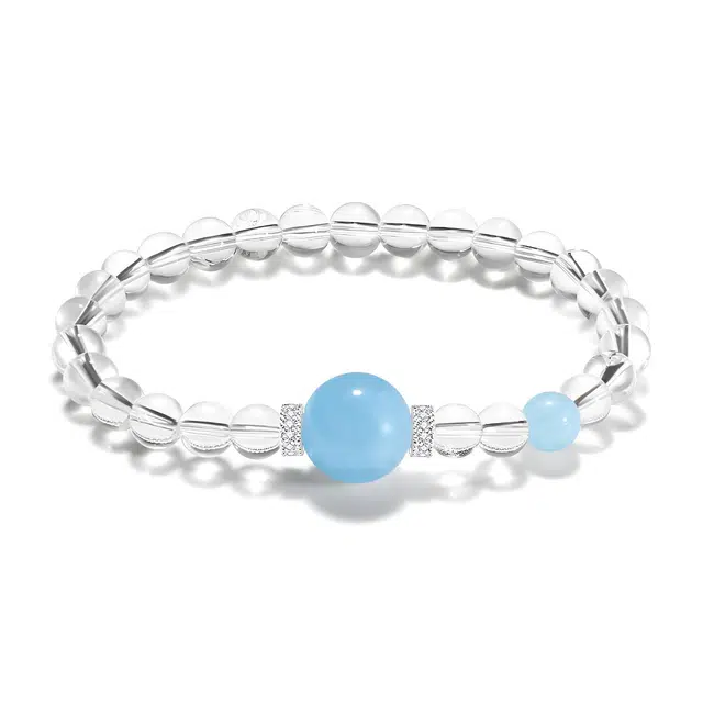 【普陀山官方已过香】  普陀山文创 平衡能量提升运势白珠净化磁场顺心如意平安喜乐财富小众精致转运珠#好运 白水晶 手串 男女同款情侣款