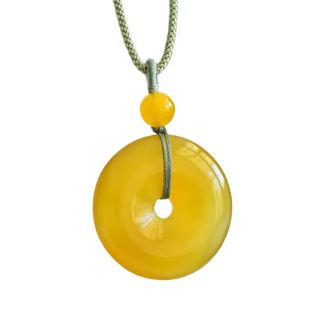 静汝玉 平安扣 优雅高级 玉坠玉佩 玉髓 项链 男女同款情侣款