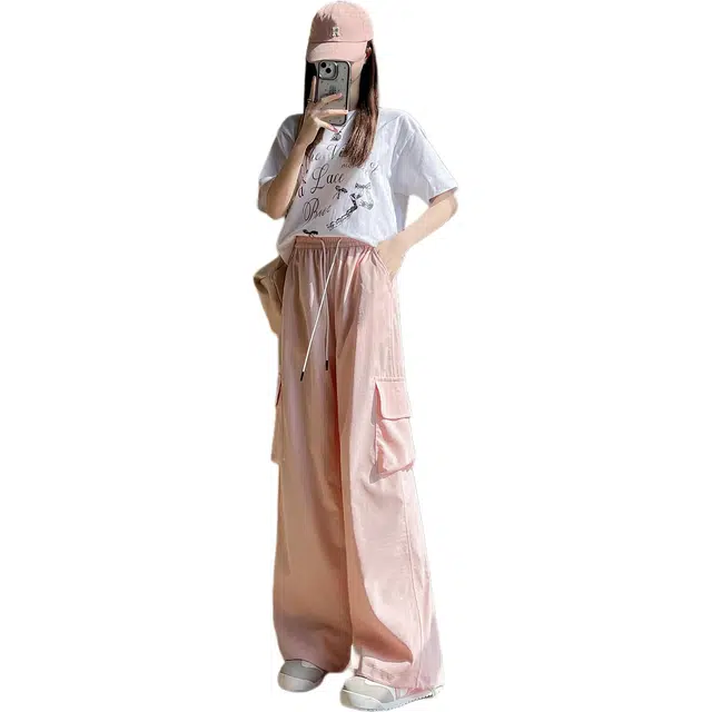 黑恐龙 潮牌工装风多口袋个性百搭直筒时尚柔软亲肤简约休闲裤 男女同款