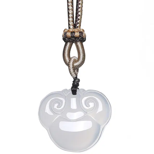 翠雅金楼 新中式国潮如意锁 事事如意 冰透 玉髓 玉石项链 男女同款情侣款