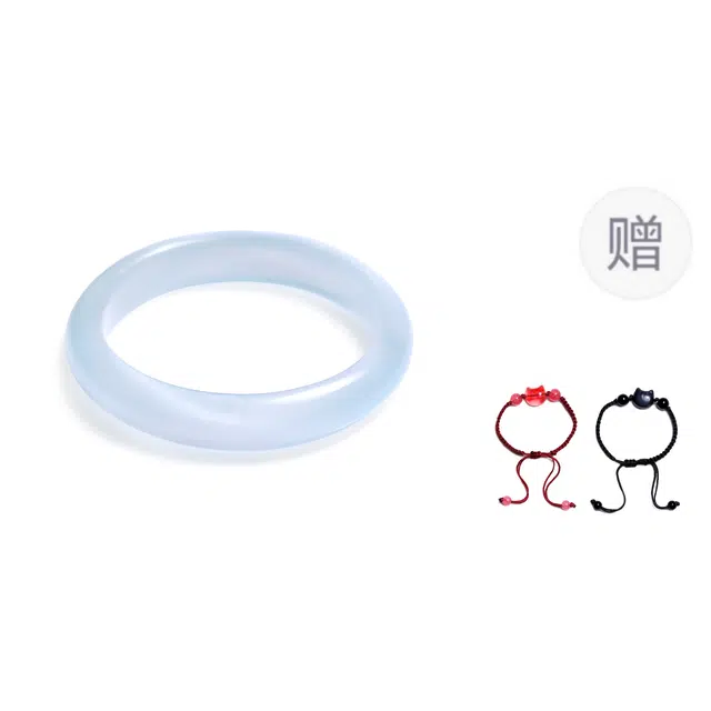梨云暮雪 气质百搭赠红黑猫手绳一对水润莫比乌斯轻奢高级潮流 琉璃 手镯 女款