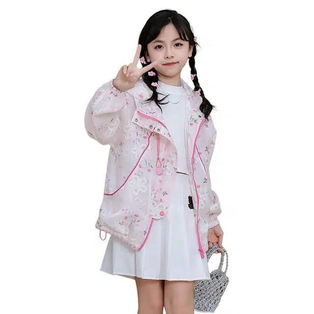 泰迪珍藏防晒服 舒适百搭潮流 粉色 儿童款