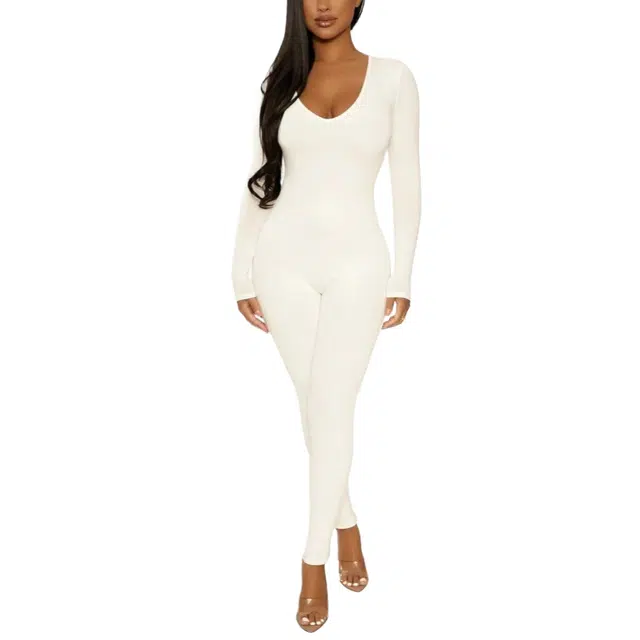 NAKED WARDROBE NW Sculpt V-Neck Jumpsuit