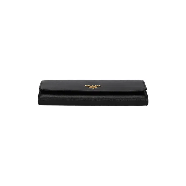 Prada Saffiano Flap Wallet Black