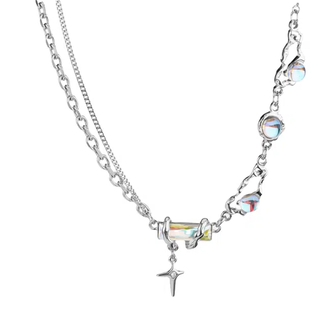 芊淑歆 极光星芒潮痞帅高级感百搭长款 钛钢 项链 男款