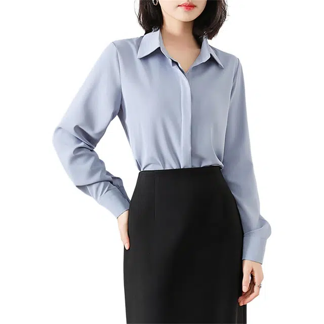 思蓓儿 职业正装长袖气质白衬衫女设计感工装通勤面试衬衣衬衫 女款