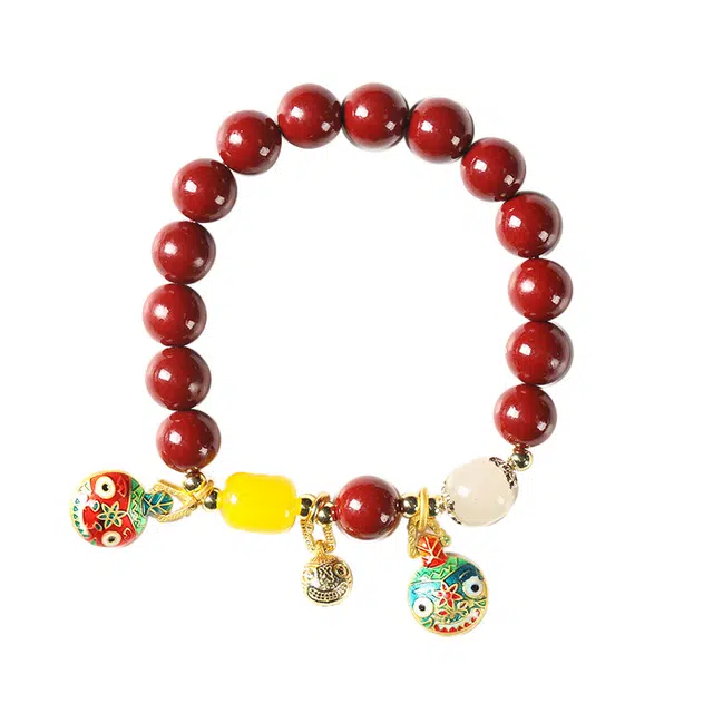 【安宁心绪·戴上好运】 琉堇 朱事顺利吸金吞金兽 新中式国潮风吞金招财纳福转运本命年正缘桃花#好运 朱砂 手串 男女同款情侣款