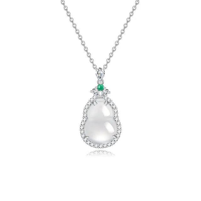 周大生 【福禄升发】福禄葫芦新中式国潮冷淡风优雅气质 福禄双全福气满满 显白网红百搭中国风好运珠宝 玉髓 项链 女款