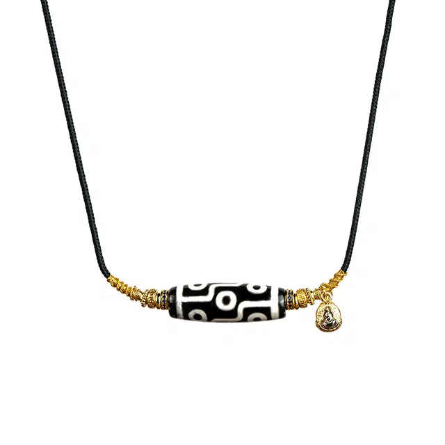 玉临门 福气满满 聚缘九眼天眼民族风药坑风化 生日纪念日送礼盒好运 玛瑙 项链  男女同款情侣款