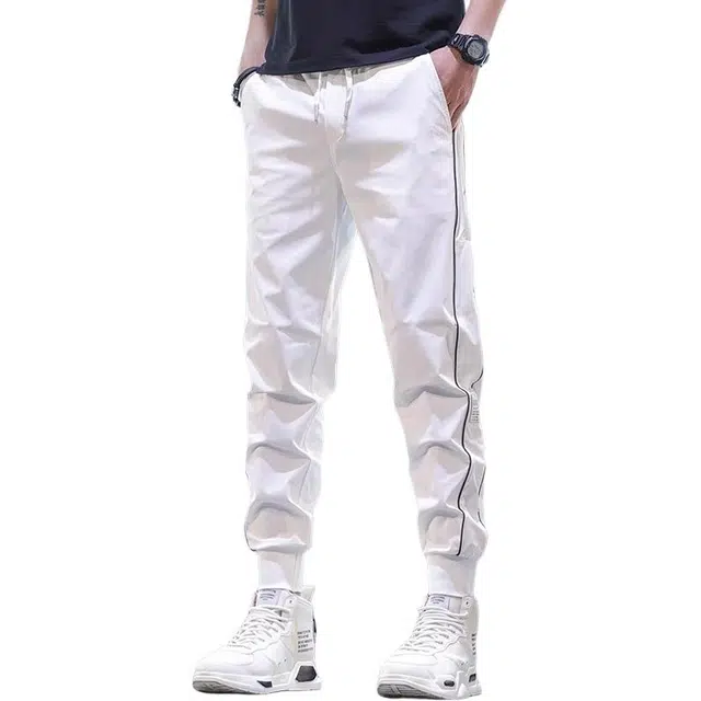 潮人榜 美式高街夏季薄款冰丝运动束脚裤潮流百搭痞帅高端速干九分休闲裤 男款