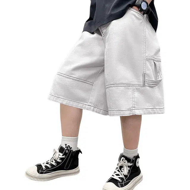 泰迪珍藏 时尚时髦简约五分短裤 儿童款 白色