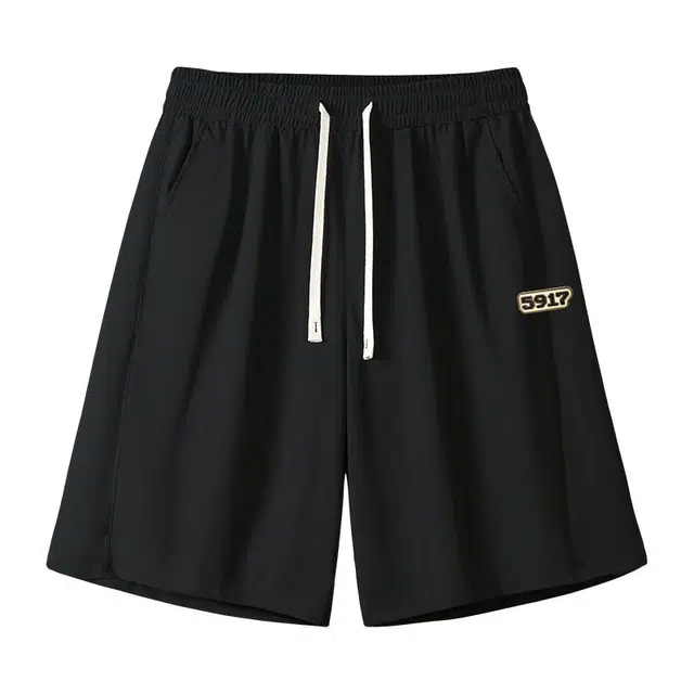 宝米卡 冰丝夏季潮流宽松直筒休闲短裤 男女同款