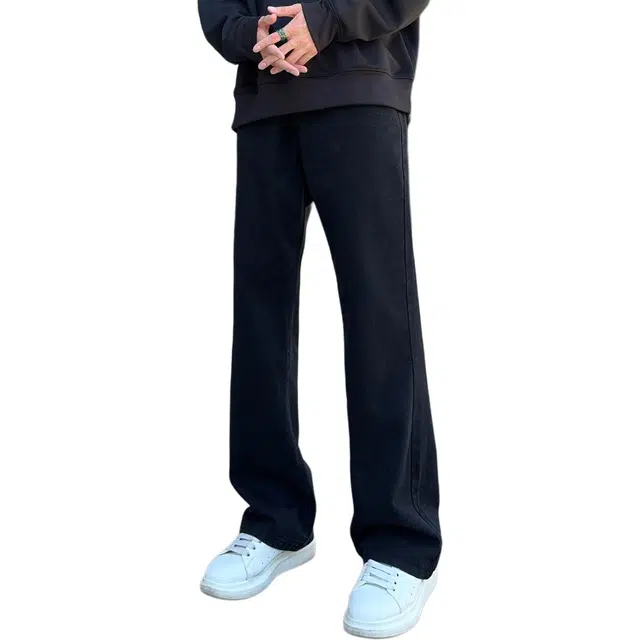 巴塞罗那足球俱乐部 美式复古高街风弹力百搭薄款休闲裤牛仔裤 男女同款