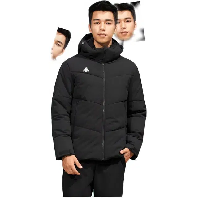 匹克 运动生活系列 纯色运动连帽棉服 男款 软树脂绿