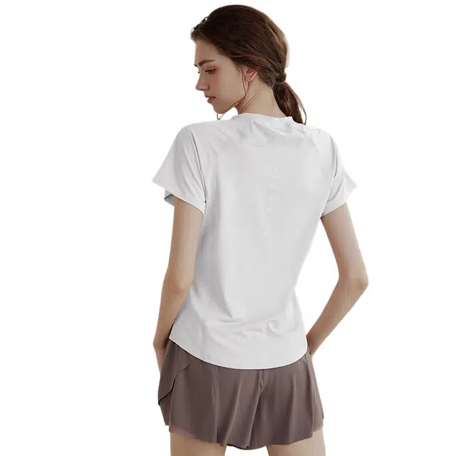 玉儿恋 透气修身轻薄运动瑜伽服跑步速干健身衣 女款