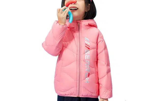 鸭鸭 字母印花连帽短款轻薄百搭羽绒服 儿童款